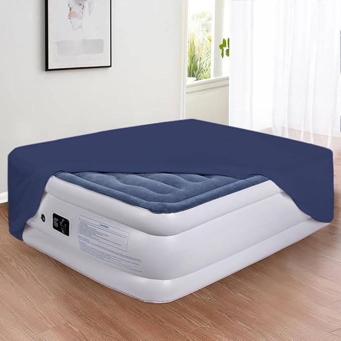 Bedecor Air Bed Sheets for Mattress Cover Removable Bed and Elastic Band Super Soft and Breathable & Deep up to 21" Blue Full