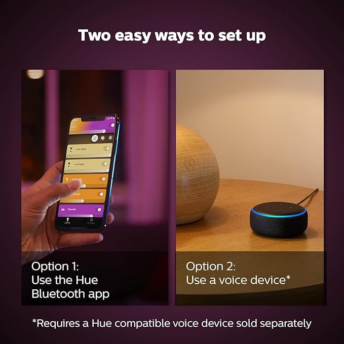Philips Hue Bloom Smart Table Lamp, White - White and Color Ambiance LED Color-Changing Light - 1 Pack - Control with Hue App - Works with Alexa, Google Assistant, and Apple Homekit