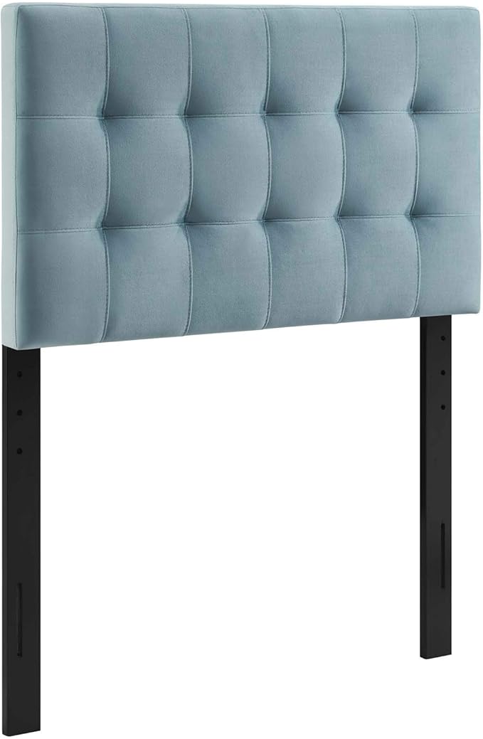 Modway Lily Biscuit Tufted Twin Performance Velvet Headboard, Light Blue