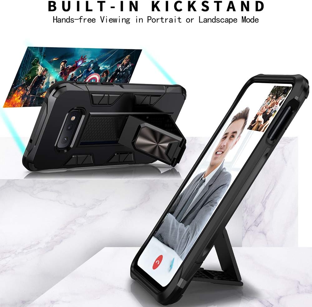 Military Grade Case for Samsung Galaxy Note 8, Built-in Kickstand, Heavy Duty Shockproof Cover, Silver