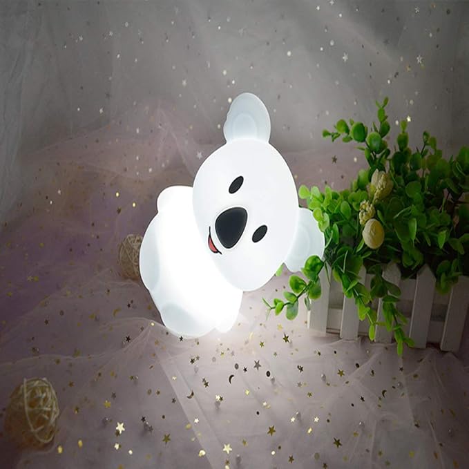 Night Light Kids with Cute Koala Design Baby Children's Room LED Bedside Lamp with Changeable RGB Colors Rechargeable Night Light Compatible with Touch Control & Remote Control - Koala