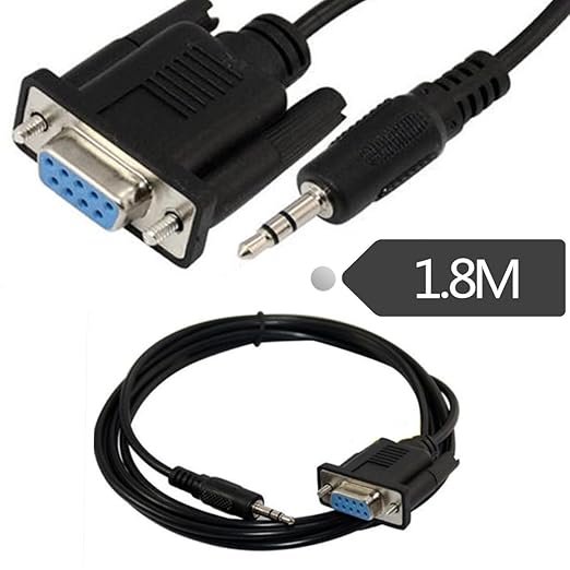 3.5mm to RS232 Serial Adapter, 1/8 inch Male Plug to DB9 9 Pin Female Serial Converter Cable 1.8M/6Feet (3.5mm to DB9 Female)