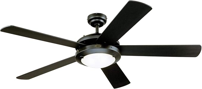 Westinghouse 7224200 Comet Indoor Ceiling Fan with Light, Matte Black
