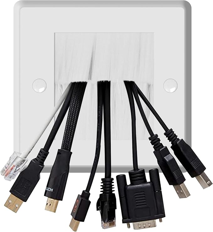 in Wall Cable Management Kit - TV Cord Hider for Wall Mounted TV, Includes 6ft TV Cable Extension and 2 Pack Cable Management Kit Hides TV Wires Behind The Wall - White (2 Pack)