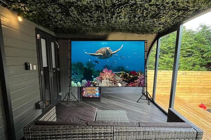 Giant 180 inch Projector Screen with Stand (Requires 14FT Space), 15FT Massive Outdoor Movie Screen 4K HD Front/Rear Projection, Foldable Anti-Crease Theater Screen with 2 Sandbags & Bag