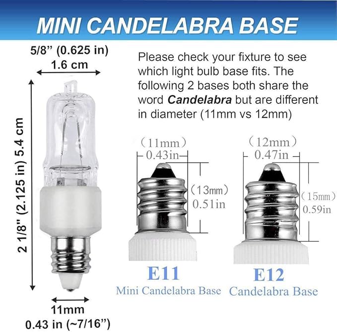Vinaco E11 Bulb, 4PCS JDE11 120V 100W Halogen Light Bulbs, E11 Dimmable, 2700K Warm White, E11 Halogen Bulb 100 Watt with Mini Candelabra Base, High Output 1700LM & High CRI100 E 11 Light Bulb