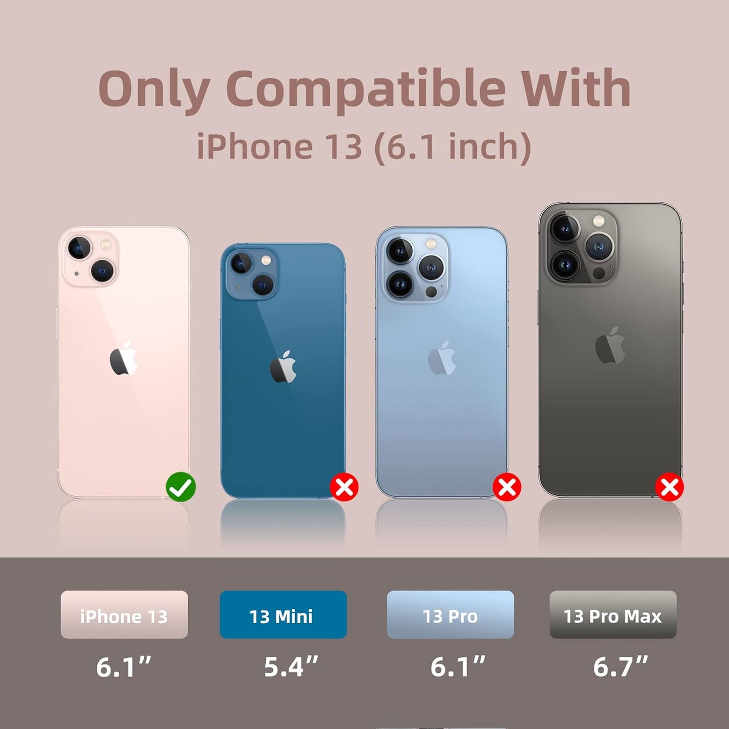 K TOMOTO Pink Sand Compatible iPhone 13 Case, [Drop Protection] [Anti-Scratch] Shockproof Liquid Silicone Cover