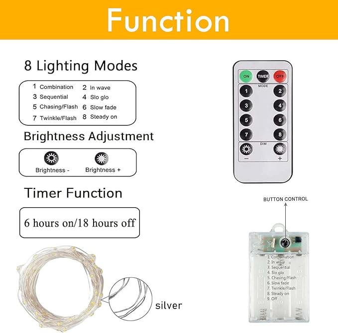 3 Pack Fairy Light Battery Operated with Remote Control Timer, 26 FT 80 LED String Lights Outdoor Indoor, 8 Mode Twinkle Lights for Christmas Party Wedding Birthday Bedroom Decoration (Red and White)