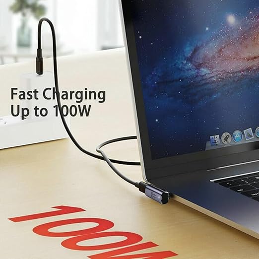 Upgraded Magnetic USBC to USB C Adapter, 140W PD Fast Charging, Thunderbolt 4 Type-C 4.0 Extender, 40Gpgs Elbow 90 Degree for MacBook Pro 2022 2021 2020 2019 2018 16 15 14 13 Inch Fast Charging