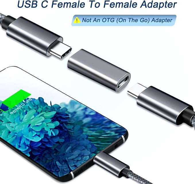 Basesailor USB C Female to Female Adapter 3Pack,100W USBC Coupler,PD 3.1 Type C Extender,10Gbps Double Female Connector with 4K/8K Video for Thunderbolt 4 3,iPad,MacBook,USB-C Devices