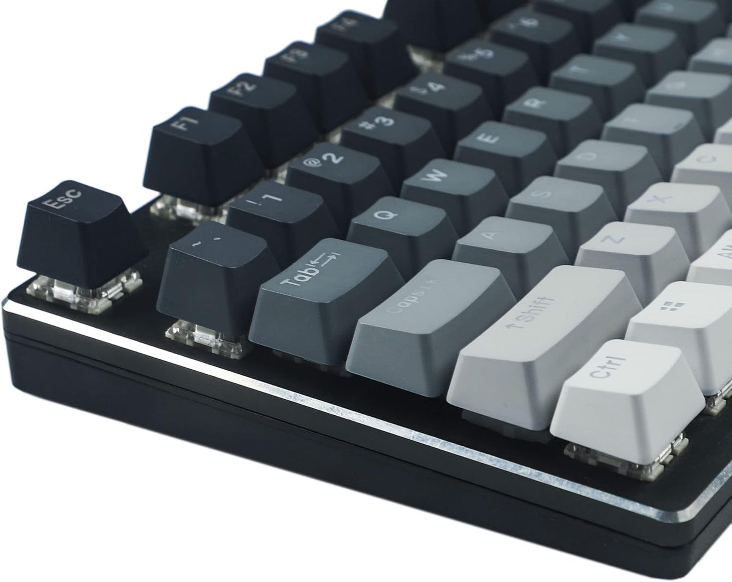 YMDK Double Shot 108 Dyed PBT Keycap Set, Rainbow Carbon Sunset Backlit for MX Switches (Polar Day)