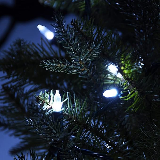 Christmas Lights - Battery Operated String Lights 50 LED String Lights Mini Lights with Auto-Timer and 8 Lighting Modes for Christmas Wreath Party Wedding Garden Home Decoration, White 2Pack
