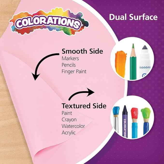 Colorations Arts and Crafts Paper Roll - 36" x 1000', Holiday Green, Dual Surface, Markers, Finger Paints, Painting, Watercolors, Acrylic Paints, Wall Art, Bulletin Board Paper, Crafts (Item # DSHG)