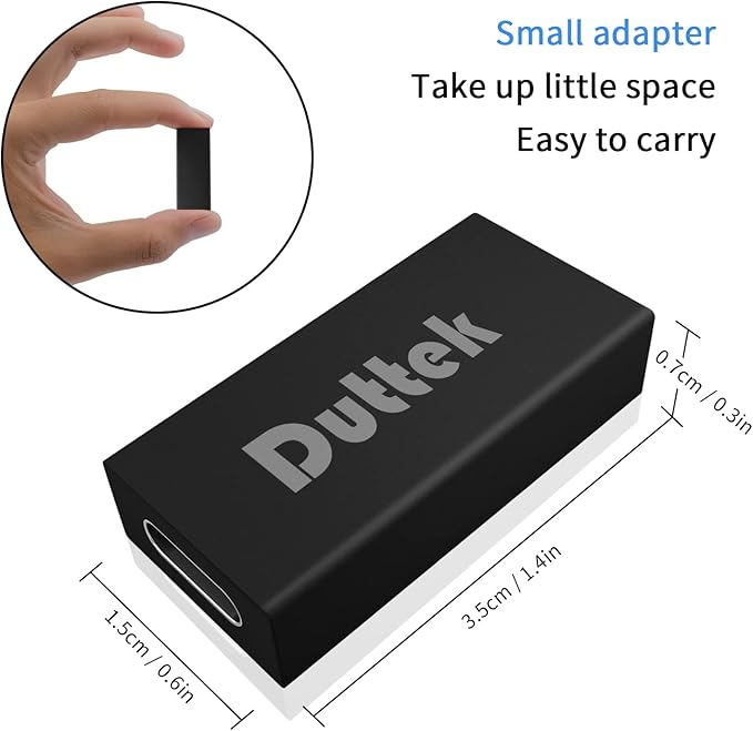 Duttek USB C Female to USB A Female Adapter 5Gbps Data Power, Type-C to Type-A Converter OTG Adapter Compatible with MacBook Pro, Laptop 2 Pack (Black)