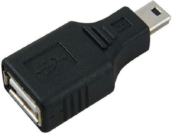 2 Pack USB 2.0 Type A to Mini USB 5-Pin Type B Female/Male Adapter - Black