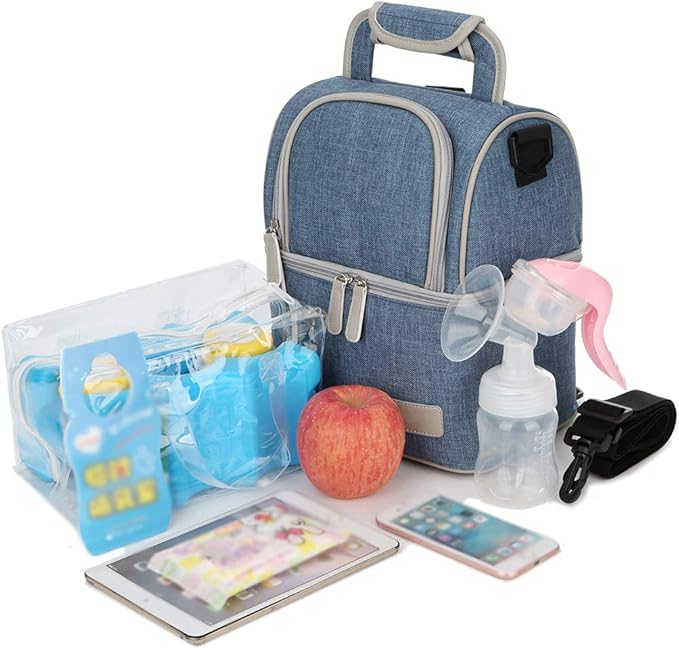 Meichoon Breast Milk Baby Bottle Cooler Bag/Waterproof Baby Milk Bag Freezer/Mommy Travel Backpack/Portable Thermal Insulated Lunch Box for Women Men Large Capacity Handbag