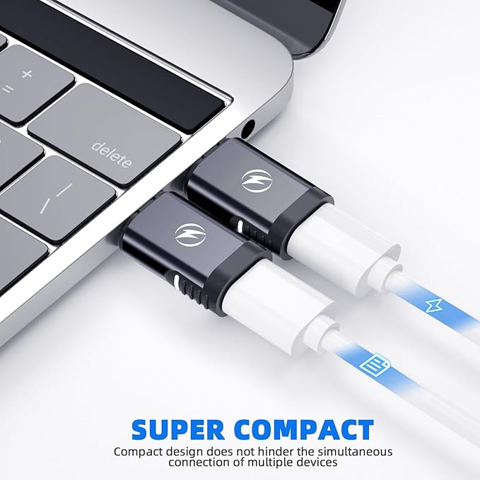 USB C Magnetic Adapter, 2 Pack, 24 Pin Straight with PD 140w Charge USBC 4 40Gbps Data Transfer 8K 60Hz Video for Thunderbolt 3/4, MacBook Pro/Air and More Type C Devices