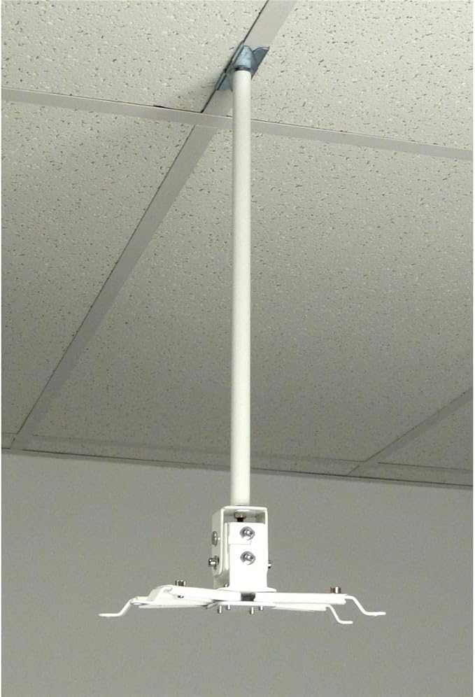 ALZO Suspended Drop Ceiling Video Projector Mount with Scissor Clamp for T-Bar Attachment