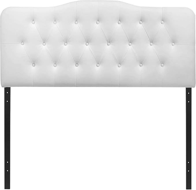Modway Annabel Tufted Button Faux Leather Upholstered Full Headboard in White