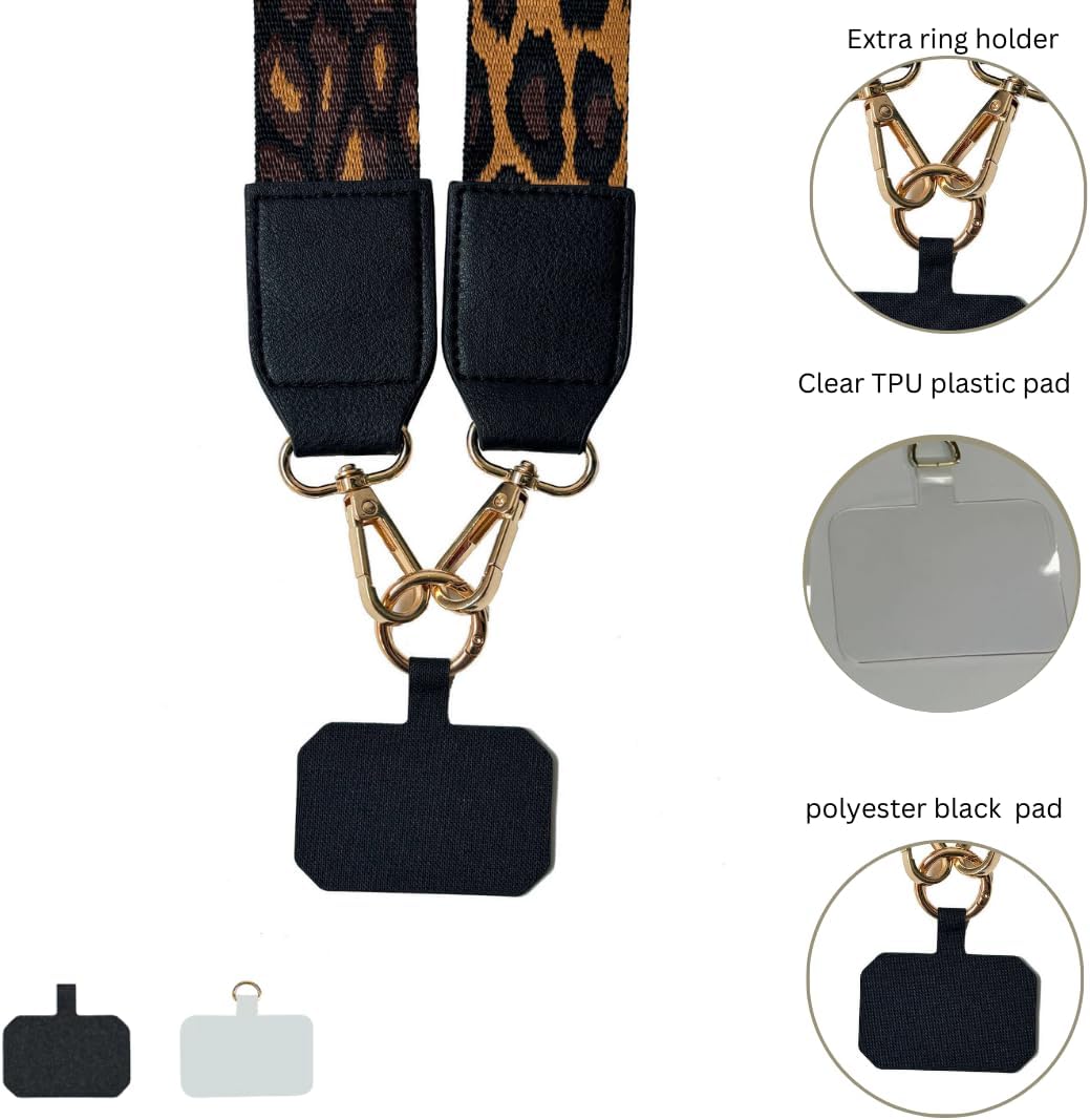 Phone Lanyard Crossbody Adjustable Strap with Zipper, Leather Wallet Pouch, Multifunctional Phone Lanyard