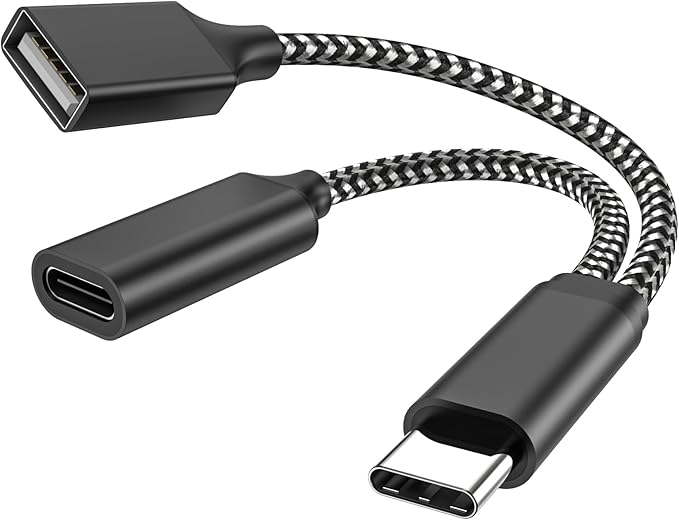 MOGOOD USB C OTG Splitter with 18W PD Charging, 2-in-1 USB-C to USB-A + USB-C Adapter, Charge While You Connect – for Chromecast, 3D Printing (Octo4a), PiKVM, Samsung Galaxy, MIDI, Game Controllers