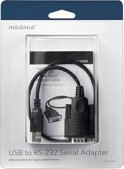 Insignia 1.3' USB-to-RS-232 (DB9) PDA/Serial Adapter Cable, Model: NS-PU99501, Black