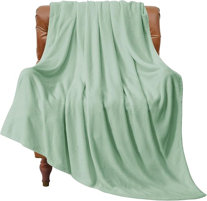 BEDELITE Throw Blanket for Couch and Bed - 300GSM Luxury Plush Cozy Fleece Blanket 50x60 Inches Mint Green, Soft Lightweight Blanket for Travel Camping