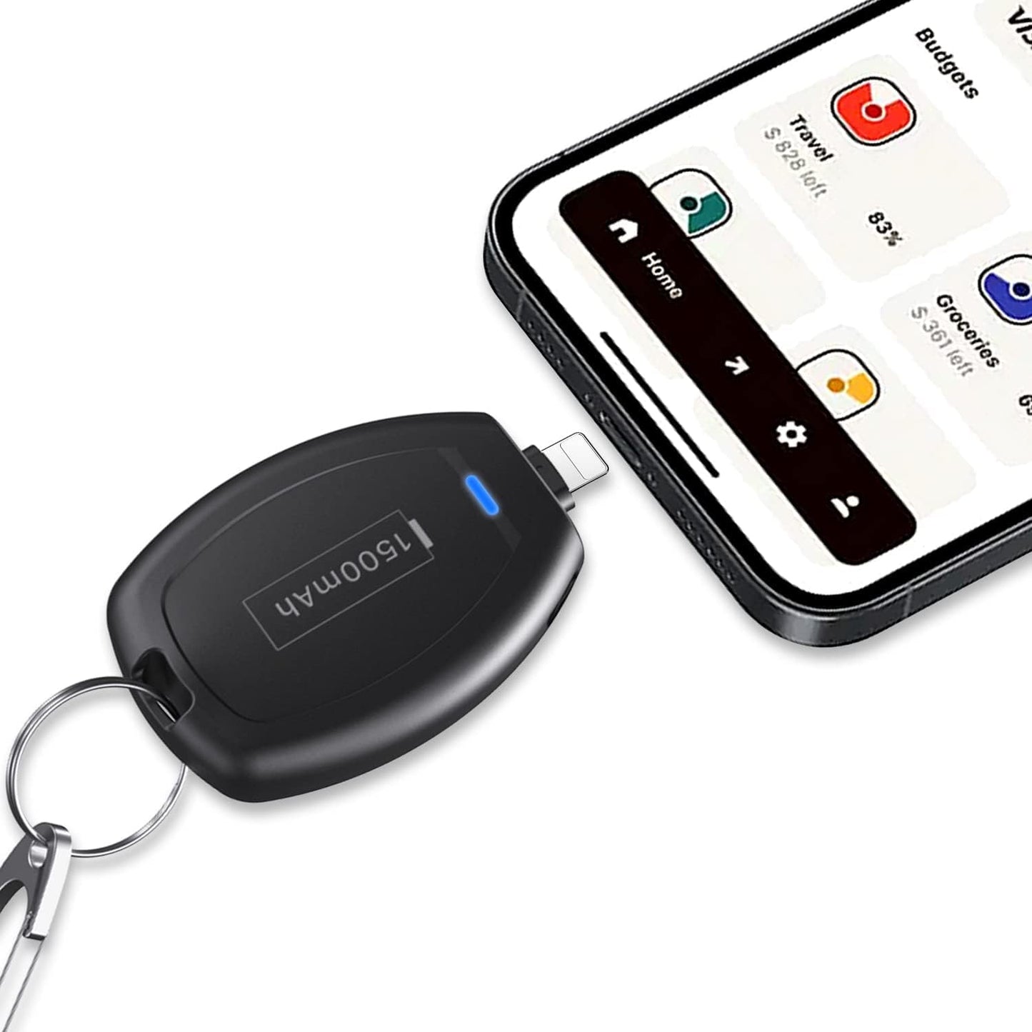 Mini Keychain Portable Charger for iPhone, 2024 Upgraded Power Emergency Pod