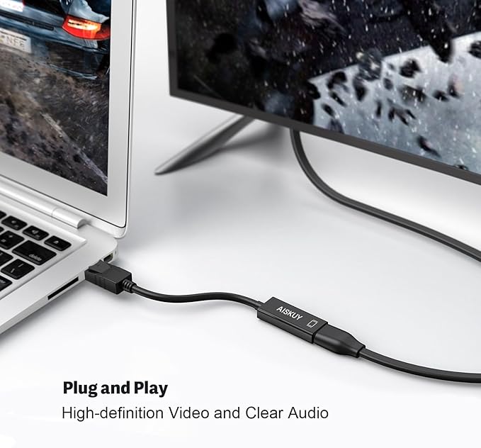 Display Port to HDMI Adapter, 4k Displayport (DP) Male to HDMI Female Converter Compatible for Desktop, Computer, Lenovo, Dell, HP, Surface, iMac