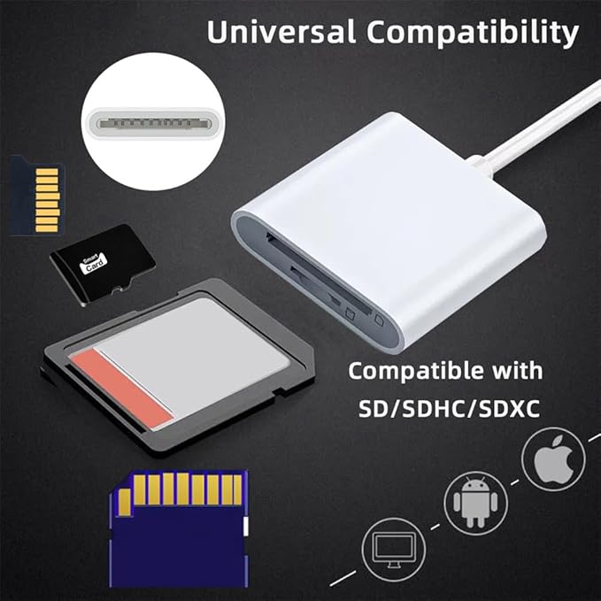 NFHK USB 2.0 Type C USB-C to TF Micro SD SDXC SDHC Card Reader Adapter Compatible with MacBook Laptop Tablet Phone