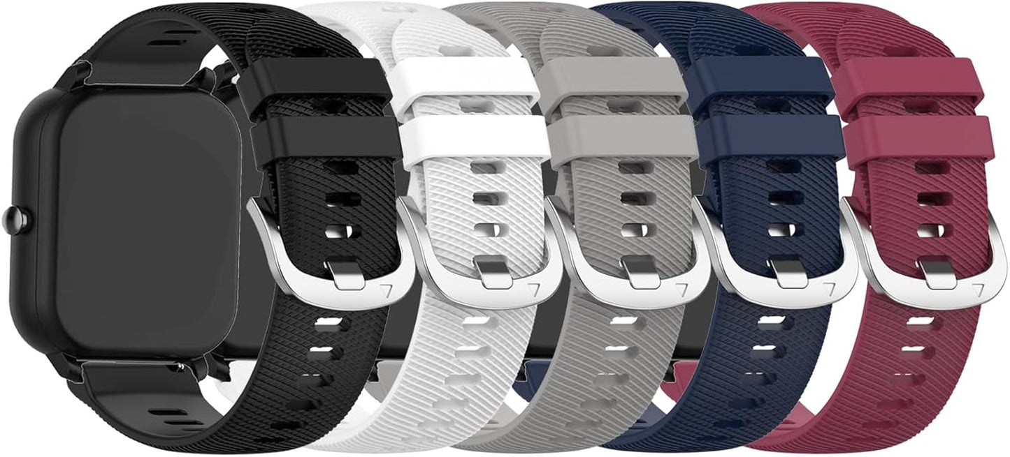 E ECSEM Bands Compatible for AviiHoug H23, Soft Silicone Waterproof Adjustable Sport Watch Strap Replacement for Men &