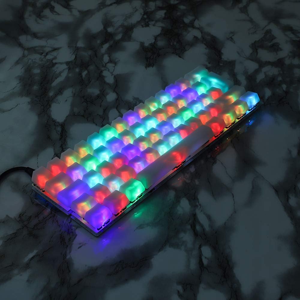 YMDK 1.5mm ABS Blank Milk Fog Keycap for RGB MX Mechanical Keyboard GK61 (108 ANSI)