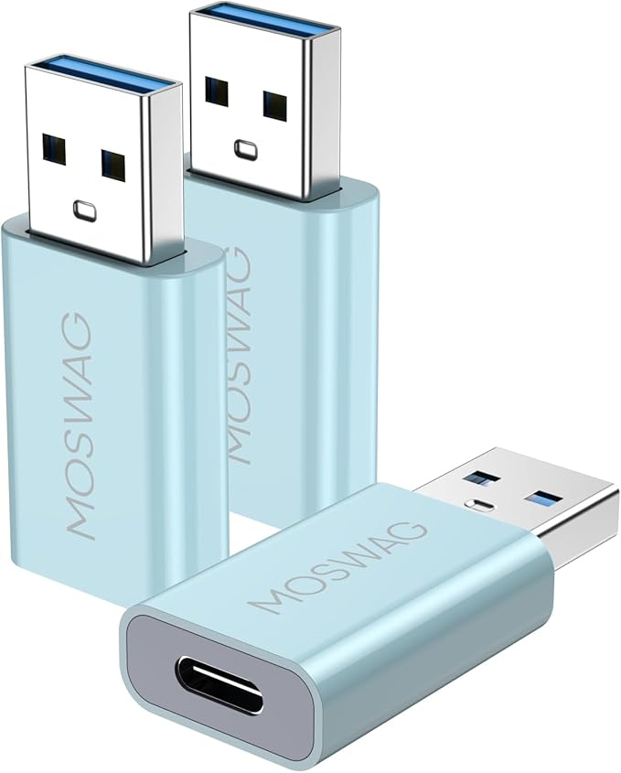 MOSWAG USB Type C Female to USB A Male Adapter, Compatible with Laptops, PC, No Additional Driver/Software Needed