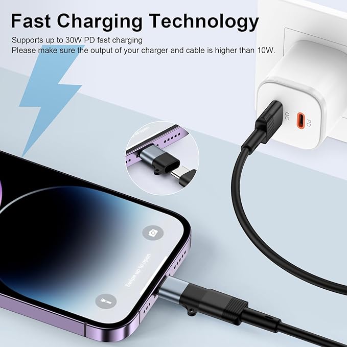 2 Pack [Apple MFi Certified] USB C to Lightning Adapter for iPhone 14/13/12/11/X/XR/XS/SE/8/7/6/5,AirPods, Lightning to USB Type C Adapter Cable Adaptor PD Fast Charging & Data Sync, NOT for Audio/OTG