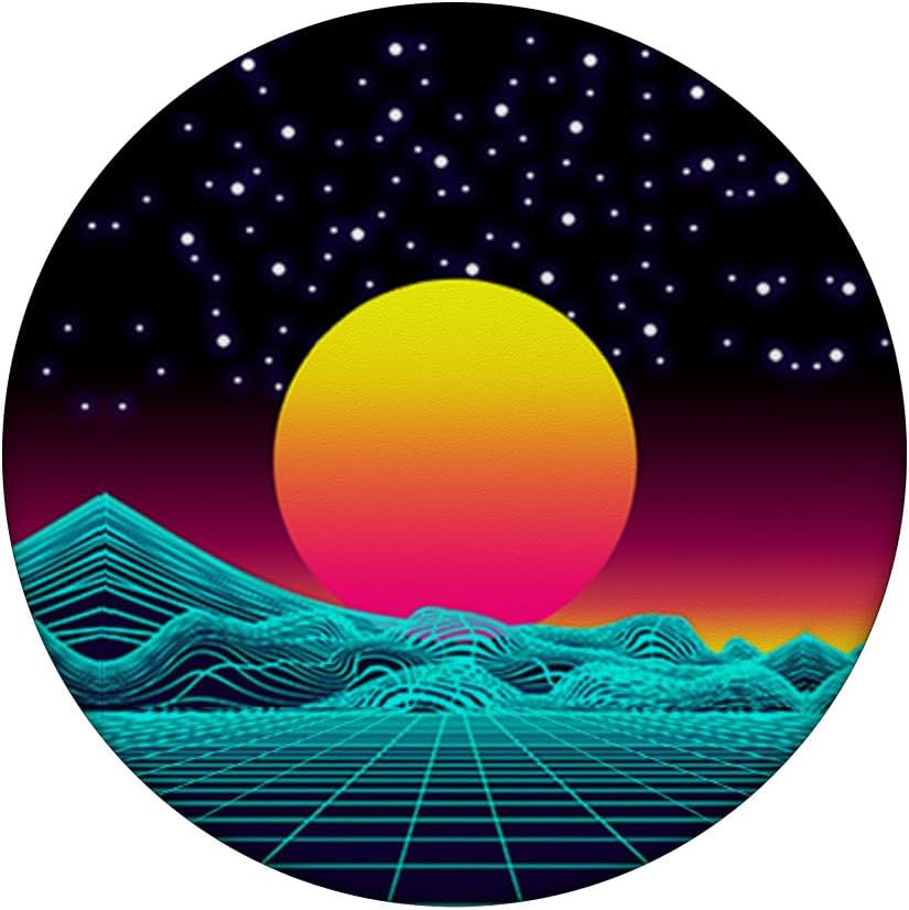 Retro Sunset Vaporwave Cool Electronic Music Art Lover Gift PopSockets Standard PopGrip