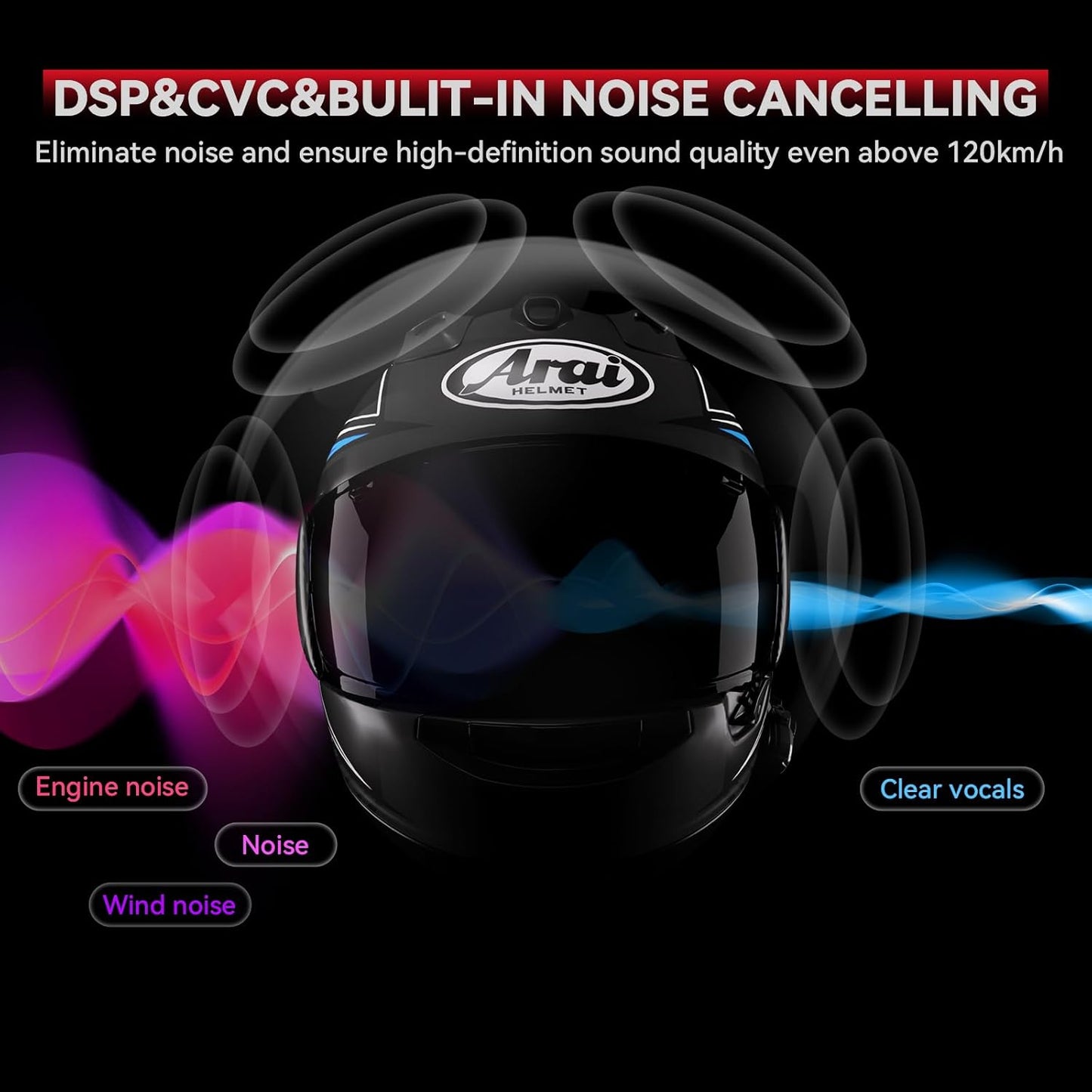 X1 Motorcycle Helmet Bluetooth Headphones V5.3, 40mm Helmet Speakers with IP67 Waterproof, 60 Hours Playing Time