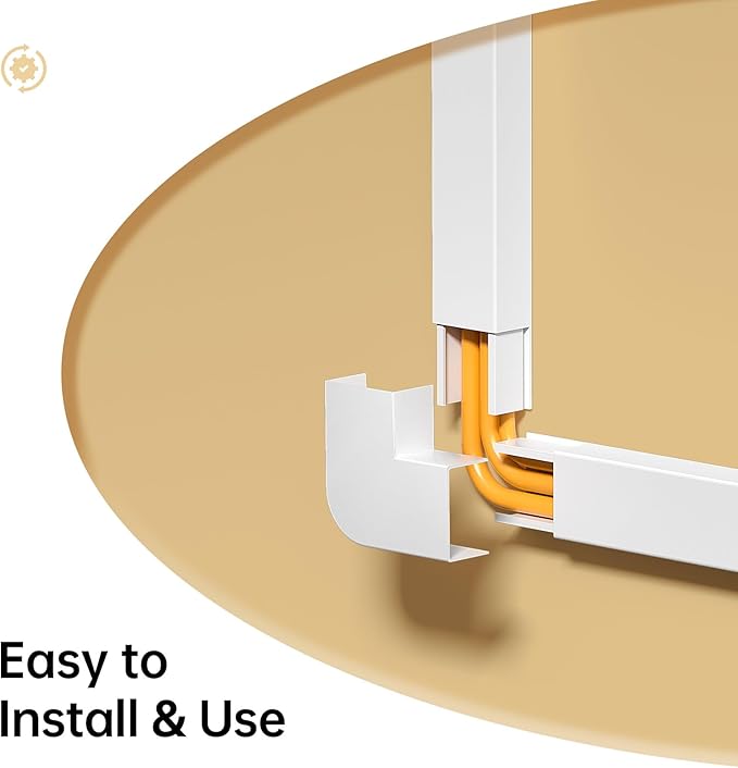 Delamu Cable Hider, 315in Cord Covers for 3-4 Wires on Wall, Large TV Cord Hider Wall, Paintable Wire Hiders Wire Covers for TV Cords on Wall, Easy Mount Cable Cover Raceway Kit, W1.18 H0.6in, White