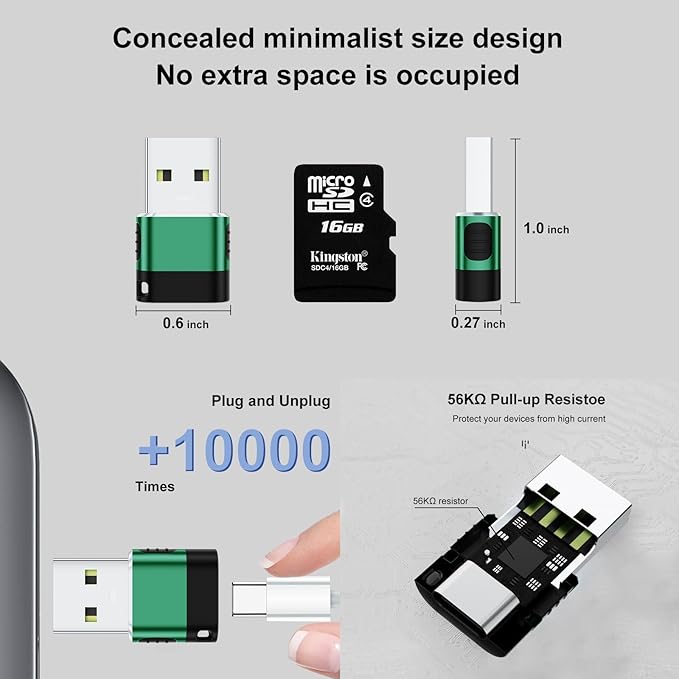 USB A to USB C Adapter 6 Pack,USBA Type C Adapter,C Female to A Male Data Charging Converter Adaptor for iPhone 16 15 14,MacBook,Laptop,PC,Tablet(Grey)