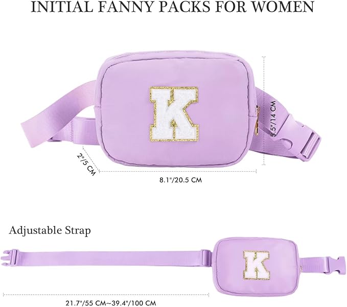 YOOLIFE Gifts for Girls - 5-16 Year Olds, Preppy Teen Girl Gifts, Purple Initial Crossbody Bag