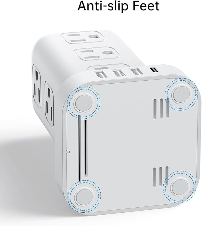 Power Strip Tower (Fast Charge 3A, 6.5 FT (2 Pack))