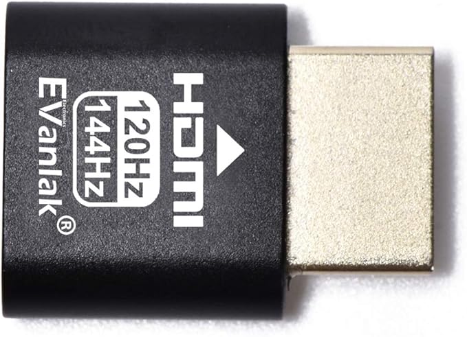 EVanlak HDMI Headless（High Rate240） HDMI Dummy Plug,Headless Ghost, Display Emulator Black 1Pcs