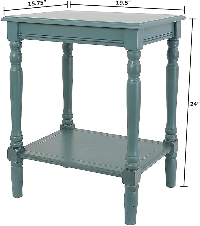 Decor Therapy Accent Table with Storage, Casual Style, Modern End Table, Sturdy, Blue Gray - (24" x 19.5" x 15.75")
