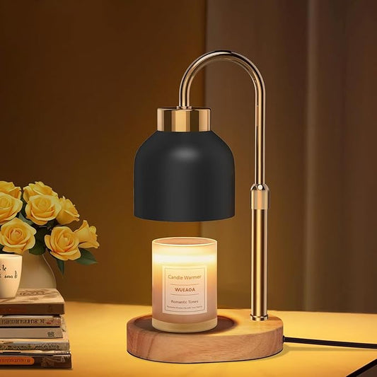 Candle Warmer Lamp with Timer and Dimmer, Height and Brightness Adjustable, Black Electric Wax Warmer for Women Mom, Best Birthday and House Warming Gift New Home Decor