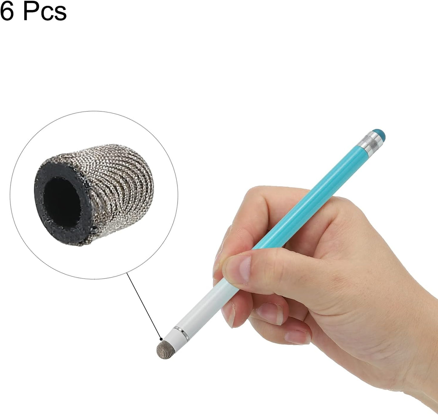 MECCANIXITY 6pcs Stylus Pen with 5.5mm Fine Tips, Conductive Fiber Capacitive Touch Screen Pens, Universal Replacement
