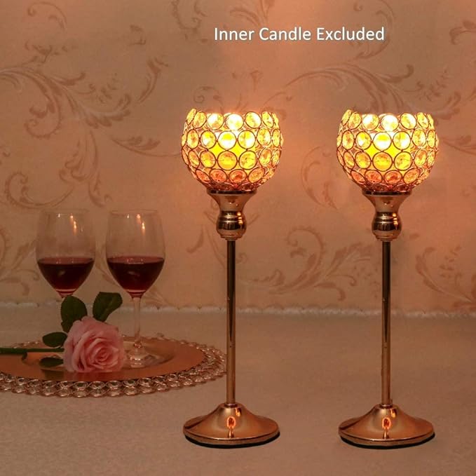 VINCIGANT Votive Candle Holders Pack of 2 for Modern Anniversary Celebration Halloween Wedding Coffee Table Decorative Centerpieces