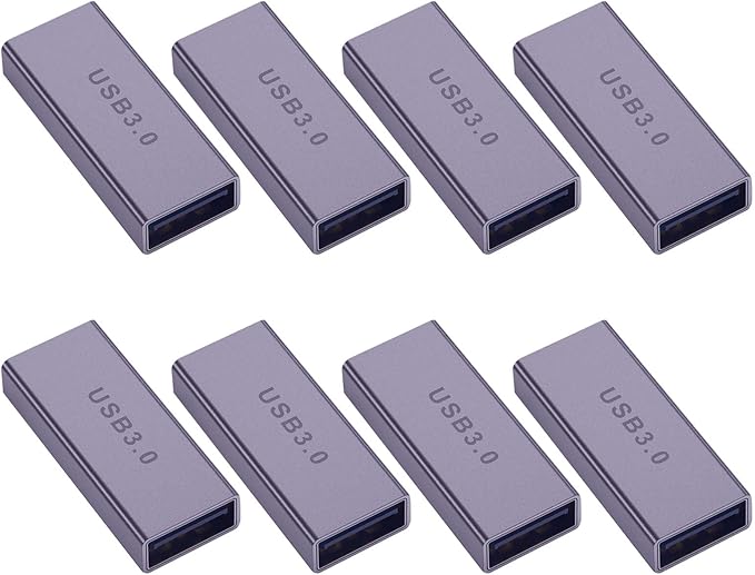 8Pack USB Female to Female Adapter for Connecting Two USB Male Ends Devices,Usba Extension Connector Compatible with MacBook Pro/Air, IPad Pro Google Pixel,Apple Etc.（Purple）