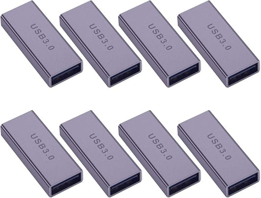 8Pack USB Female to Female Adapter for Connecting Two USB Male Ends Devices,Usba Extension Connector Compatible with MacBook Pro/Air, IPad Pro Google Pixel,Apple Etc.（Purple）