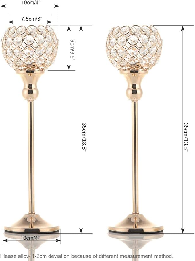 VINCIGANT Votive Candle Holders Pack of 2 for Modern Anniversary Celebration Halloween Wedding Coffee Table Decorative Centerpieces