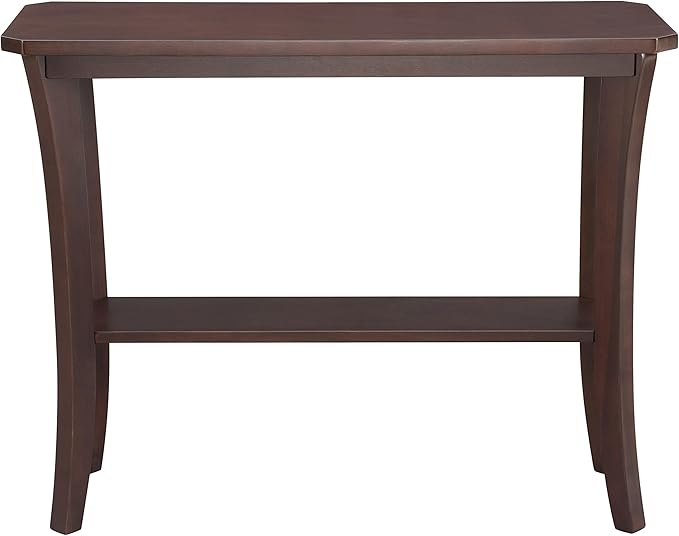 Leick Home Boa Console Table, Solid Wood, Bottom Display Shelf, Narrow Depth, Easy-Assembly, For Living Room/Hallway, Chocolate Cherry, 38.0 in. W x 14.0 in. D x 30.0 in. H, 10332
