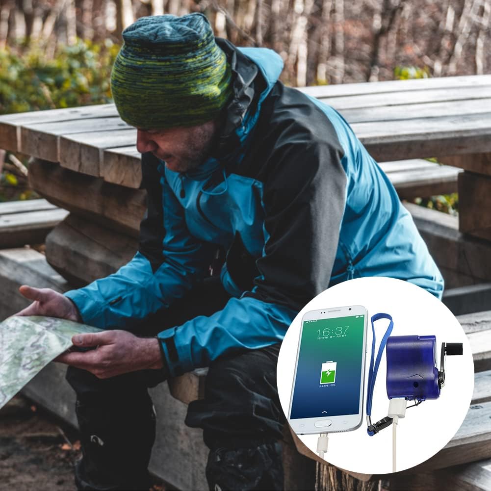 Hand Crank Generator 5V Portable Charger for Cell Phone, Emergency USB Charger for Outdoor